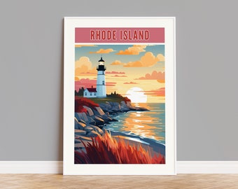 Rhode Island Travel Poster, Rhode Island Print, Rhode Island Wall Art, Rhode Island Artwork, Rhode Island Gift, Rhode Island Custom Print