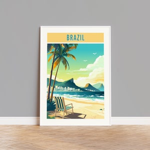 Cartel de viaje de Brasil, impresión de Brasil, arte de pared de Brasil, arte de Brasil, decoración de pared de Brasil, regalo de Brasil, impresión personalizada de Brasil, foto de Brasil