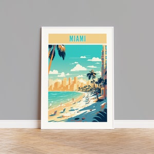 Miami Travel Poster, Miami Print, Miami Wall Art, Miami Artwork, Miami Gift, Miami Custom Print, Miami Photo, Florida Print