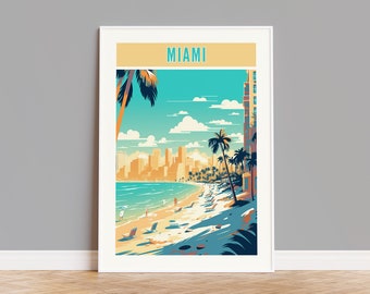 Miami Travel Poster, Miami Print, Miami Wall Art, Miami Artwork, Miami Gift, Miami Custom Print, Miami Photo, Florida Print