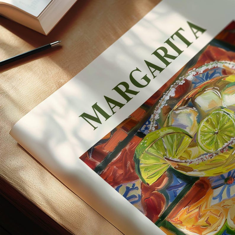 Margarita Poster, Traditional Mexican Drink Wall Art, Kitchen & Café