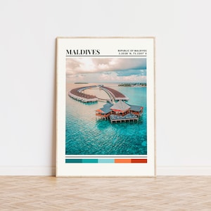 Maldives Poster, Maldives Print, Maldives Art, Maldives Travel Poster, Maldives Wall Decor, Maldives Gift, Maldives Custom City Print