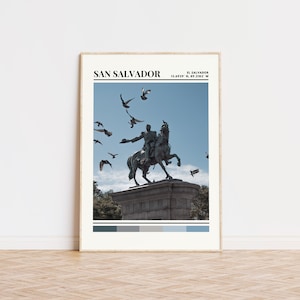 San Salvador Poster, San Salvador Print, San Salvador Art, San Salvador Travel Poster Wall Decor, San Salvador Custom City Print El Salvador