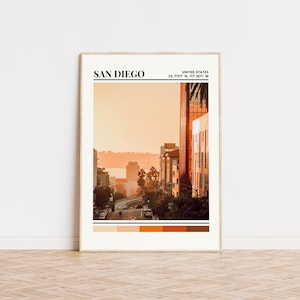 San Diego Poster, San Diego Print, San Diego Art, San Diego Travel Poster, San Diego Wall Decor California Gift, San Diego Custom City Print