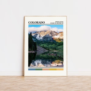 Colorado Poster, Colorado Print, Colorado Art, Colorado Travel Poster, Colorado Wall Decor, Colorado Gift, Colorado Custom City Print