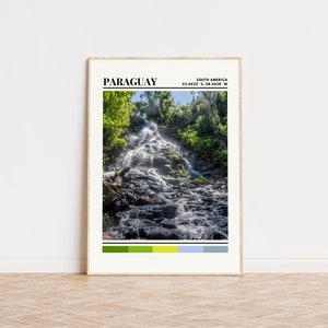Paraguay Poster, Paraguay Print, Paraguay Art, Paraguay Travel Poster, Paraguay Wall Decor, Paraguay Gift, Paraguay Custom City Print