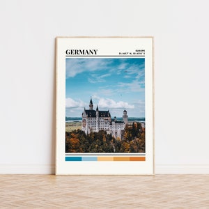 Duitsland poster, Duitsland print, Duitsland kunst, Duitsland artwork, Duitsland reisposter, Duitsland muur decor, Duitsland cadeau aangepaste stad print
