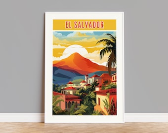 Reisposter El Salvador, El Salvador print, El Salvador kunst aan de muur, El Salvador kunstwerk, El Salvador muur decor, El Salvador cadeau