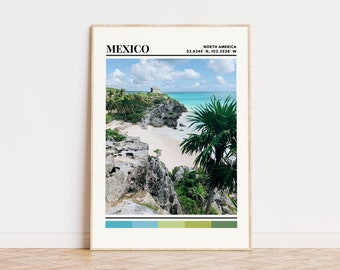 Mexico Poster, Mexico Print, Mexico Art, Mexico Travel Poster, Mexico Wall Decor, Mexico Gift Custom City Print, Mexico, North America