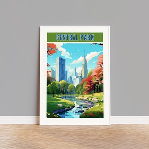 Cartel de viaje de Central Park, Impresión de Central Park, Arte de pared de Central Park, Arte de Central Park, Regalo de Central Park, Foto de Central Park, Nueva York