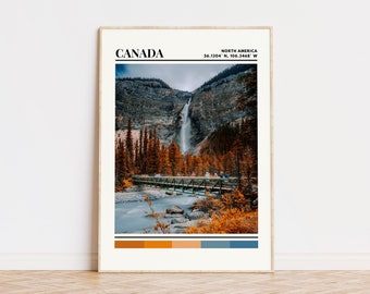 Canada Poster, Canada Print, Canada Art, Canada Travel Poster, Canada Wall Decor, Canada Gift Custom City Print, Canada, North America