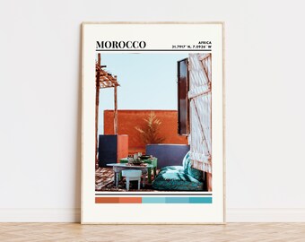 Morocco Print, Morocco Poster, Morocco Art, Morocco Travel Print, Morocco Wall Art, Morocco Gift, Morocco Custom City Poster