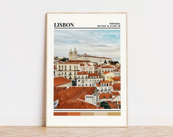 Lissabon Poster, Lissabon Print, Lissabon Art, Lissabon Reise Poster, Lissabon Wand Dekor, Lissabon Geschenk, Lissabon Custom City Print, Portugal