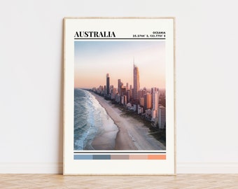 Australia Poster, Australia Print, Australia Art, Australia Travel Poster, Australia Wall Decor, Australia Gift Custom City Print, Oceania