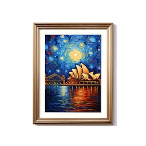 Sydney Van Gogh-Inspired Digital Painting, Sydney Travel Print, Sydney Poster, Sydney Decor, Sydney Van Gogh Style Art, Australia Print