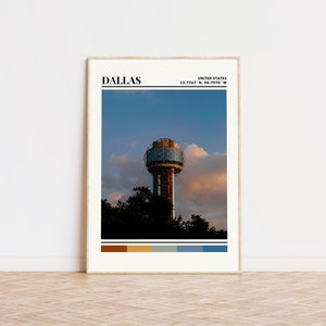 Dallas Poster, Dallas Print, Dallas Art, Dallas Travel Poster, Dallas Wall Decor, Dallas Gift, Dallas Custom City Print, Texas Print
