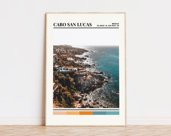 Cabo San Lucas Poster, Cabo Print, Cabo Art, Cabo Travel Poster, Cabo Wall Decor, Cabo Gift Custom City Print, Cabo Souvenir, Mexico