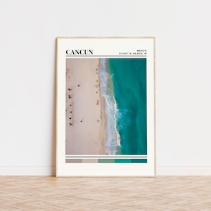Pôster de Cancún, Impressão de Cancún, Arte de Cancún, Pôster de viagens de Cancún, Decoração de parede de Cancún, Presente de Cancún, Impressão personalizada da cidade de Cancún, Presente do México, México