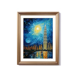 Malaysia Van Gogh-Inspired Digital Painting, Malaysia Travel Print, Malaysia Poster, Malaysia Decor, Malaysia Van Gogh Style Art