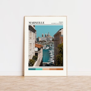 Affiche Marseille, Marseille Print, Marseille Art, Marseille Travel Poster, Marseille Wall Decor, Marseille Gift, Marseille Custom City Print