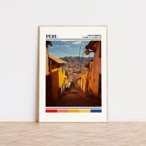 Peru Poster, Peru Print, Peru Art, Peru Travel Poster, Peru Wall Decor, Peru Gift, Peru Custom City Print, Peru, South America
