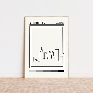 Cartaz de impressão de cidade de mapa personalizado, qualquer presente de arte de parede de cidade, arte de parede, mapa minimalista e imprimível, impressão de cidade personalizada