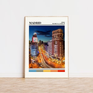 Madrid Poster, Madrid Print, Madrid Art, Madrid Travel Poster, Madrid Wand-Dekor, Madrid Geschenk, Madrid Custom City Print, Spanien Print