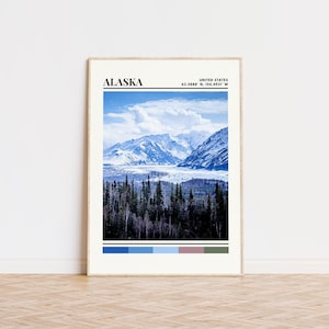 Alaska Poster, Alaska Print, Alaska Wall Art, Alaska Travel Poster, Alaska Wall Decor, Alaska Gift, Alaska Custom City Print, Alaska Art