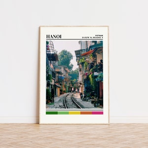 Hanoi Poster, Hanoi Print, Hanoi Art, Hanoi Travel Poster, Hanoi Wall Decor, Hanoi Gift, Hanoi Custom City Print, Vietnam Gift, Vietnam