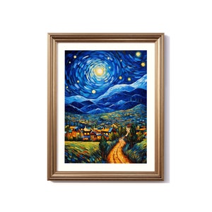 Peinture numérique inspirée de Van Gogh du Honduras, impression de voyage au Honduras, affiche du Honduras, décoration du Honduras, art de style Van Gogh du Honduras