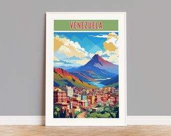 Venezuela Travel Print, Venezuela Poster, Venezuela Wall Art, Venezuela Artwork, Venezuela Wall Decor, Venezuela Gift, Venezuela Custom Art