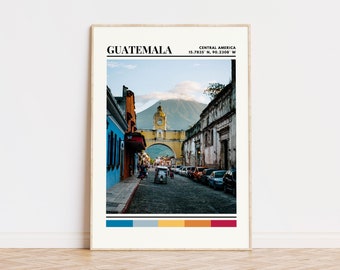 Guatemala Poster, Guatemala Print, Guatemala Art, Guatemala Travel Poster, Guatemala Wall Decor, Guatemala Gift, Guatemala Custom Map Print