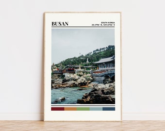 Busan Poster, Busan Print, Busan Art, Busan Travel Poster, Busan Wall Decor, Busan Gift, Busan Custom City Print, South Korea, Asia