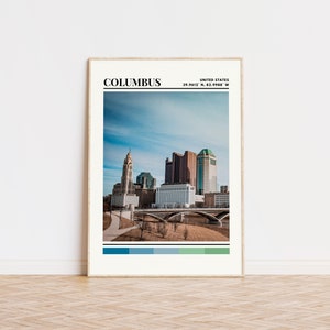 Columbus Poster, Columbus Print, Columbus Art, Columbus Travel Poster, Columbus Wall Decor, Columbus Gift Custom City Print, Ohio Poster