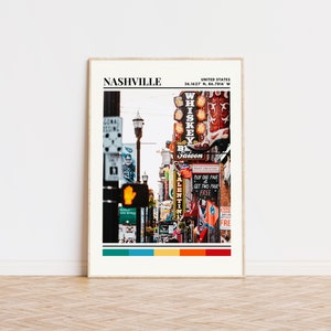 Nashville Poster, Nashville Print, Nashville Art, Nashville Travel Poster, Nashville Wall Decor, Nashville Gift Custom City Print Tennessee