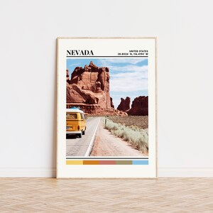 Nevada Poster, Nevada Print, Nevada Art, Nevada Travel Poster, Nevada Wall Decor, Nevada Gift, Nevada Custom City Print, Nevada Home Decor