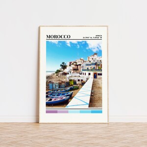 Affiche du Maroc, Impression du Maroc, Art du Maroc, Affiche de voyage du Maroc, Décoration murale du Maroc, Cadeau du Maroc, Impression personnalisée de la ville du Maroc, Afrique