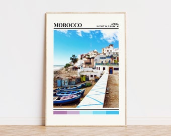 Morocco Poster, Morocco Print, Morocco Art, Morocco Travel Poster, Morocco Wall Decor, Morocco Gift, Morocco Custom City Print, Africa