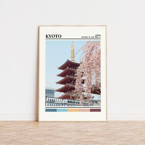 Kyoto Poster, Kyoto Print, Kyoto Art, Kyoto Travel Poster, Kyoto Wall Decor, Kyoto Gift Custom City Print, Japan Gift, Japan Art, Japan