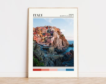 イタリアのポスター、イタリアのプリント、イタリアのアート、イタリアの旅行ポスター、イタリアの壁飾り、イタリアのギフト、イタリアのカスタムシティプリント、イタリア、ヨーロッパ