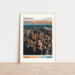 Boston Poster, Boston Print, Boston Art, Boston Travel Poster, Boston Wall Decor, Boston Gift, Boston Custom City Print, Massachusetts