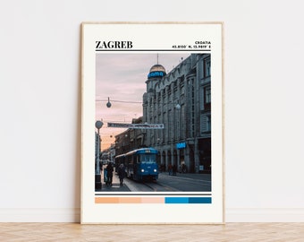 Zagreb Poster, Zagreb Print, Zagreb Art, Zagreb Travel Poster, Zagreb Wall Decor, Zagreb Gift, Zagreb Custom City Print, Croatia Print