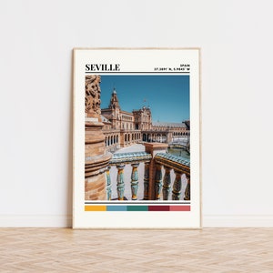 Seville Poster, Seville Print, Seville Art, Seville Travel Poster, Seville Wall Decor, Seville Gift, Seville Custom City Print, Spanien