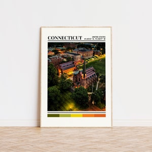 Connecticut Poster, Connecticut Print, Connecticut Art, Connecticut Travel Poster, Connecticut Wall Decor, Connecticut Gift