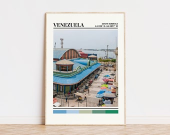 Venezuela Poster, Venezuela Print, Venezuela Art, Venezuela Travel Poster, Venezuela Wall Decor, Venezuela Gift Custom City Print, Venezuela