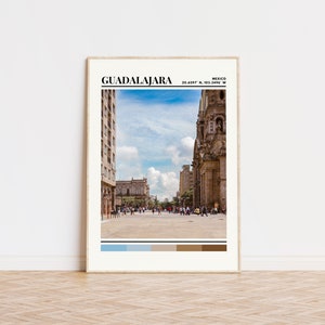 Guadalajara Poster, Guadalajara Print, Guadalajara Art, Guadalajara Travel Poster Guadalajara Wall Decor, Guadalajara Gift Custom City Print