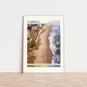 La Jolla Poster, La Jolla Print, La Jolla Art, La Jolla Travel Poster, La Jolla Wall Decor, La Jolla Custom City Gift, California Print
