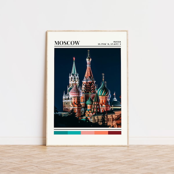 Moscow Poster, Moscow Print, Moscow Art, Moscow Travel Poster, Moscow Wall Decor, Moscow Gift, Moscow Custom City Print, Russia Gift, Russia