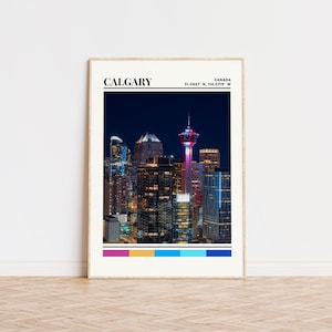 Calgary Poster, Calgary Print, Calgary Art, Calgary Travel Poster, Calgary Wall Decor, Calgary Gift, Calgary Custom City Print Canada