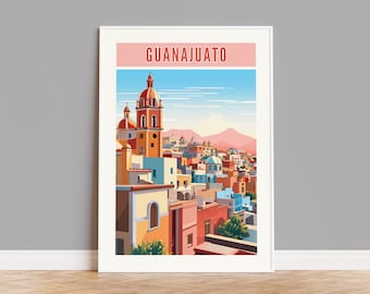 Guanajuato Reise Poster, Guanajuato Druck, Guanajuato Wandkunst, Guanajuato Kunstwerk, Guanajuato Wanddekor, Guanajuato Geschenk, Mexiko Druck